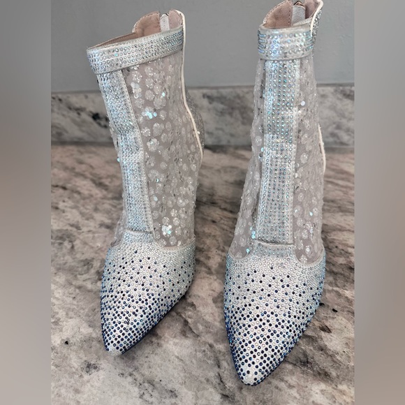 Thin High Heels Boots Women Zip Pointed Toe Ankle Boot Sz 8 - Picture 5 of 11